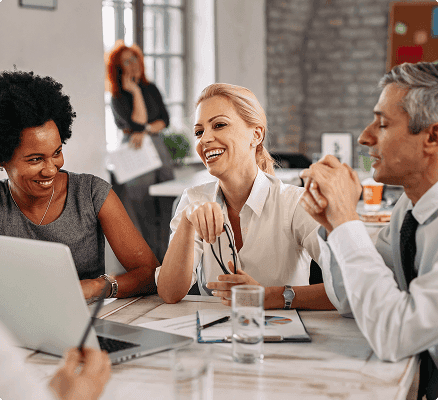 People sitting at a table and having a discussion