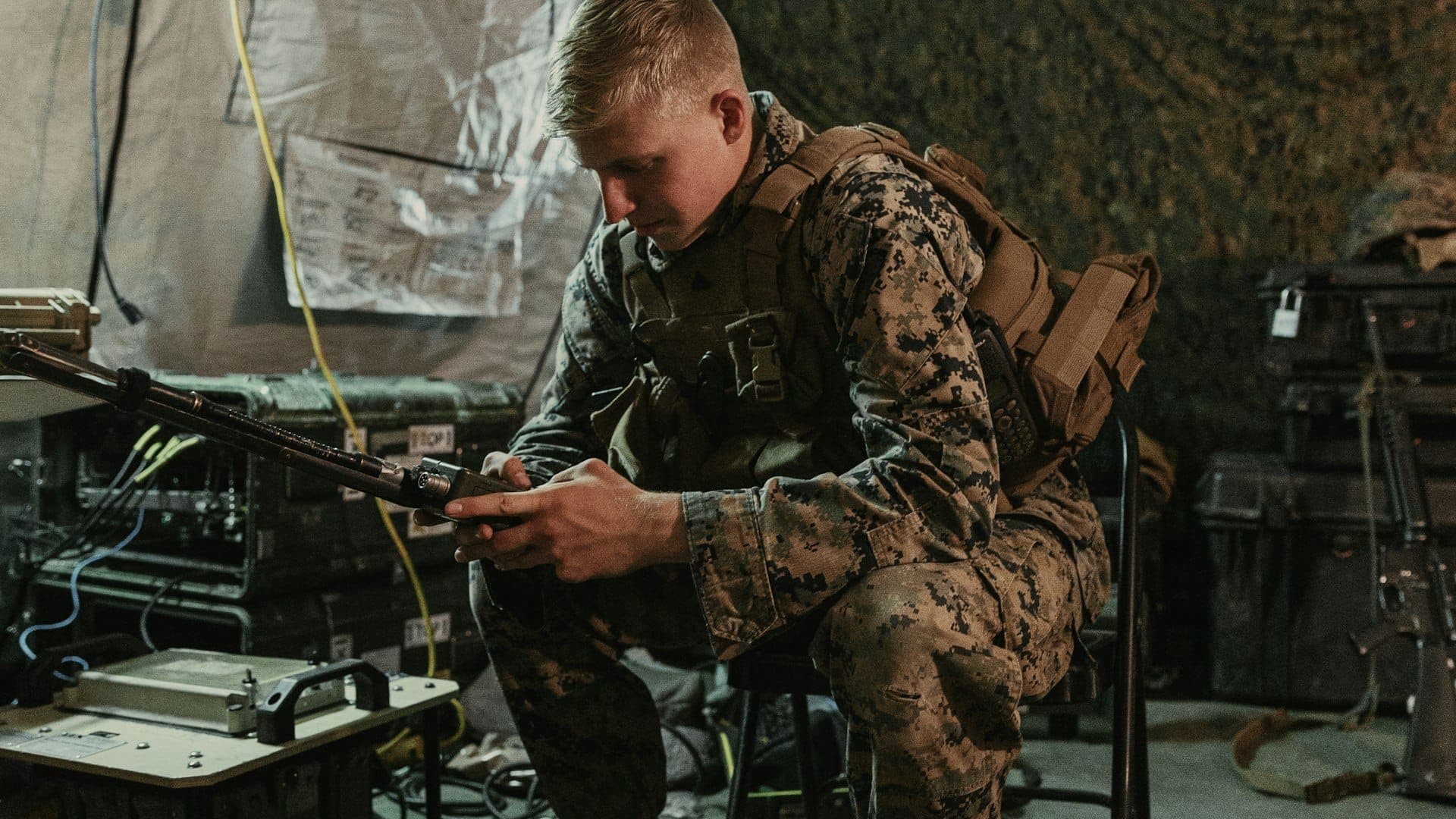 Modern administrative building with digital infrastructure